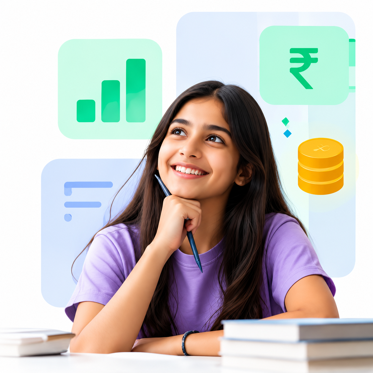 Student learning practical financial skills